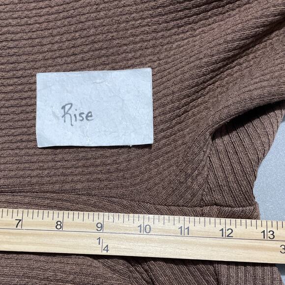 American Eagle Knit Pants Size Large Mocha Brown Pull On Flare Leg Yoga Comfort - Picture 12 of 14